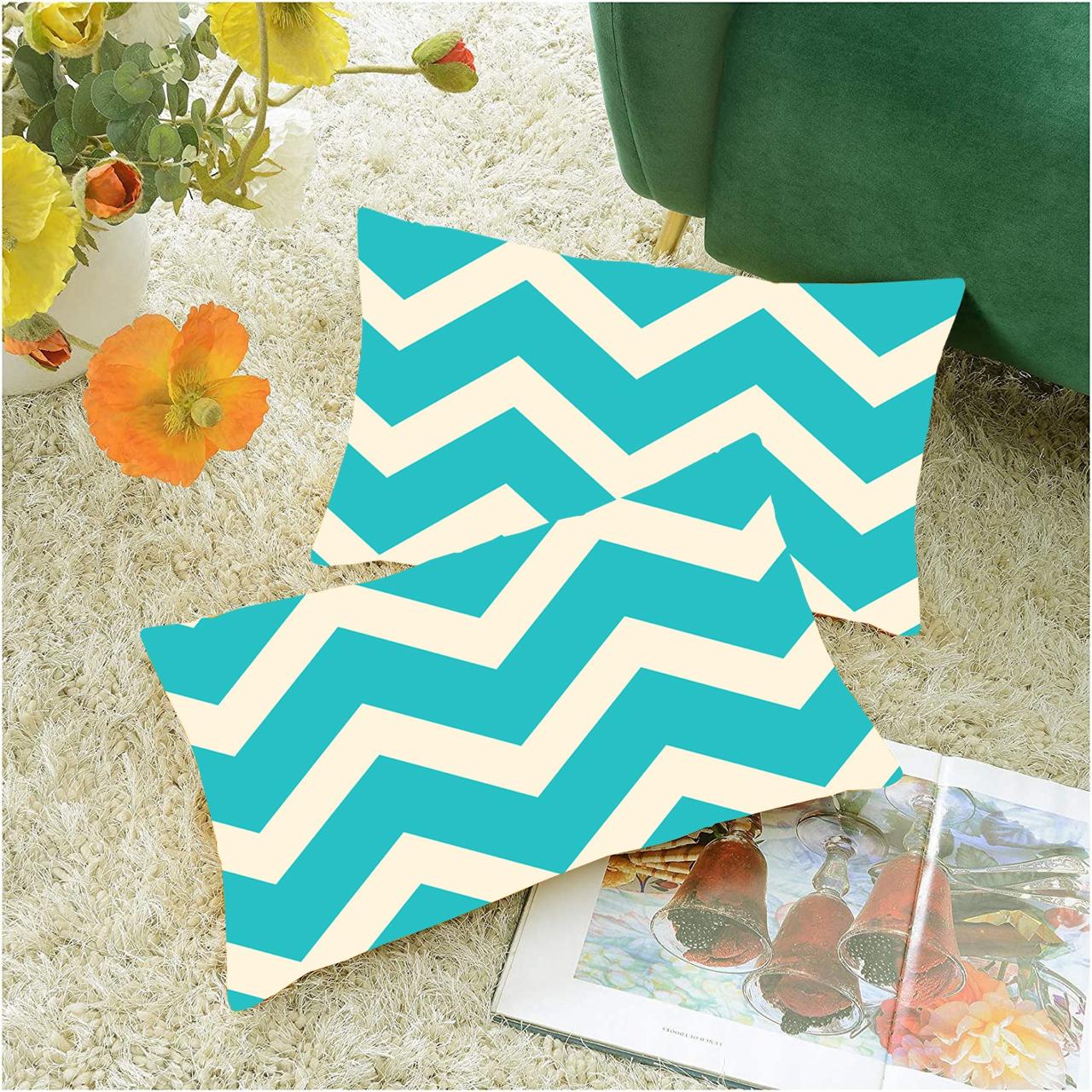 Set of 2 Designer Decorative Throw Pillow/Cushion Covers
