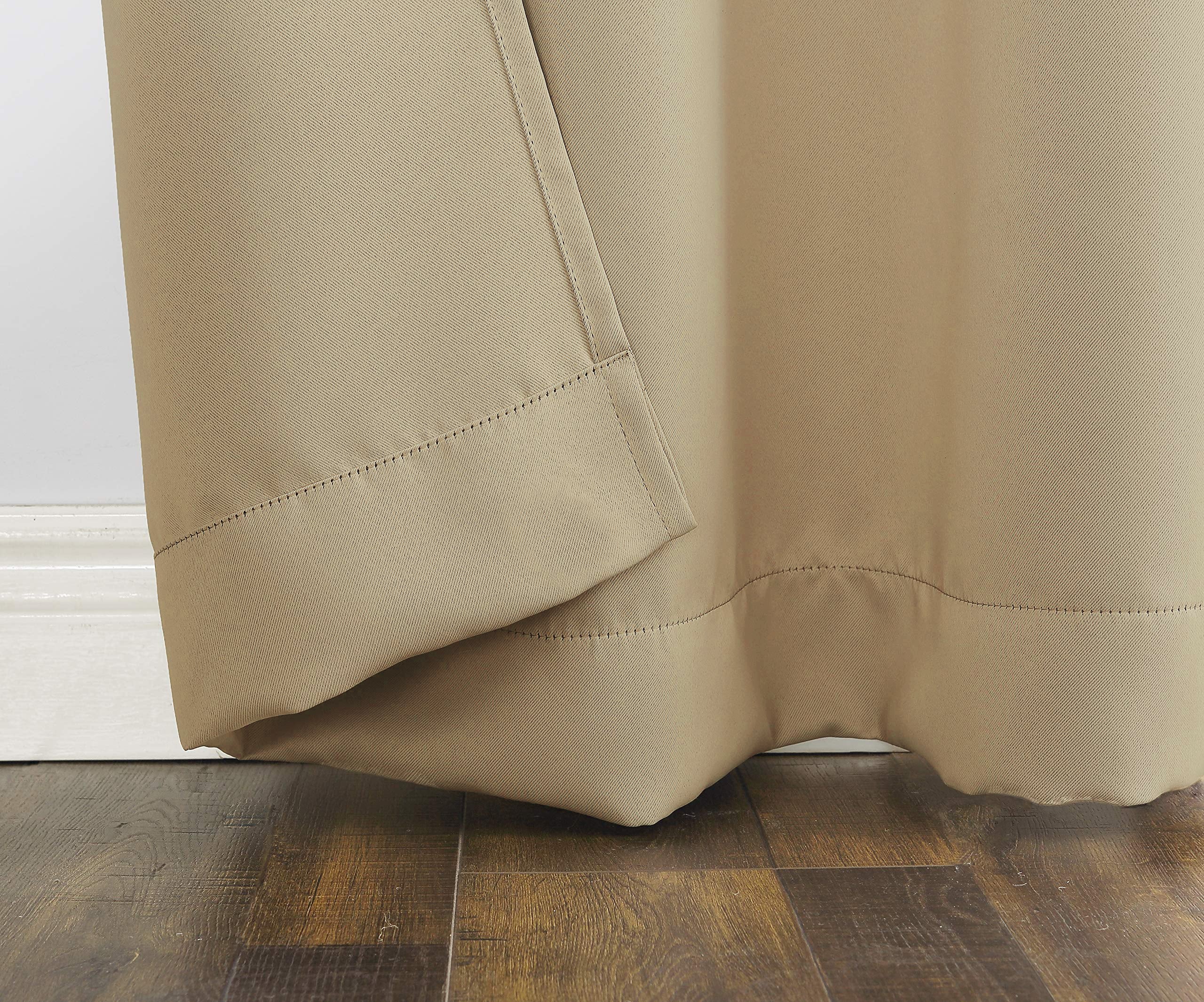 Set of 2 Blackout Solid Polyester Grommet Curtains