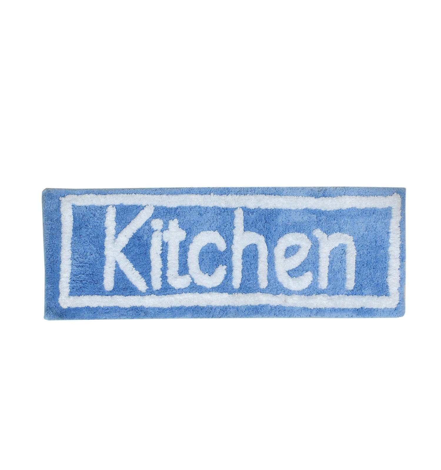 Soft Microfiber Kitchen Designer Anti Slip Runner, Aqua