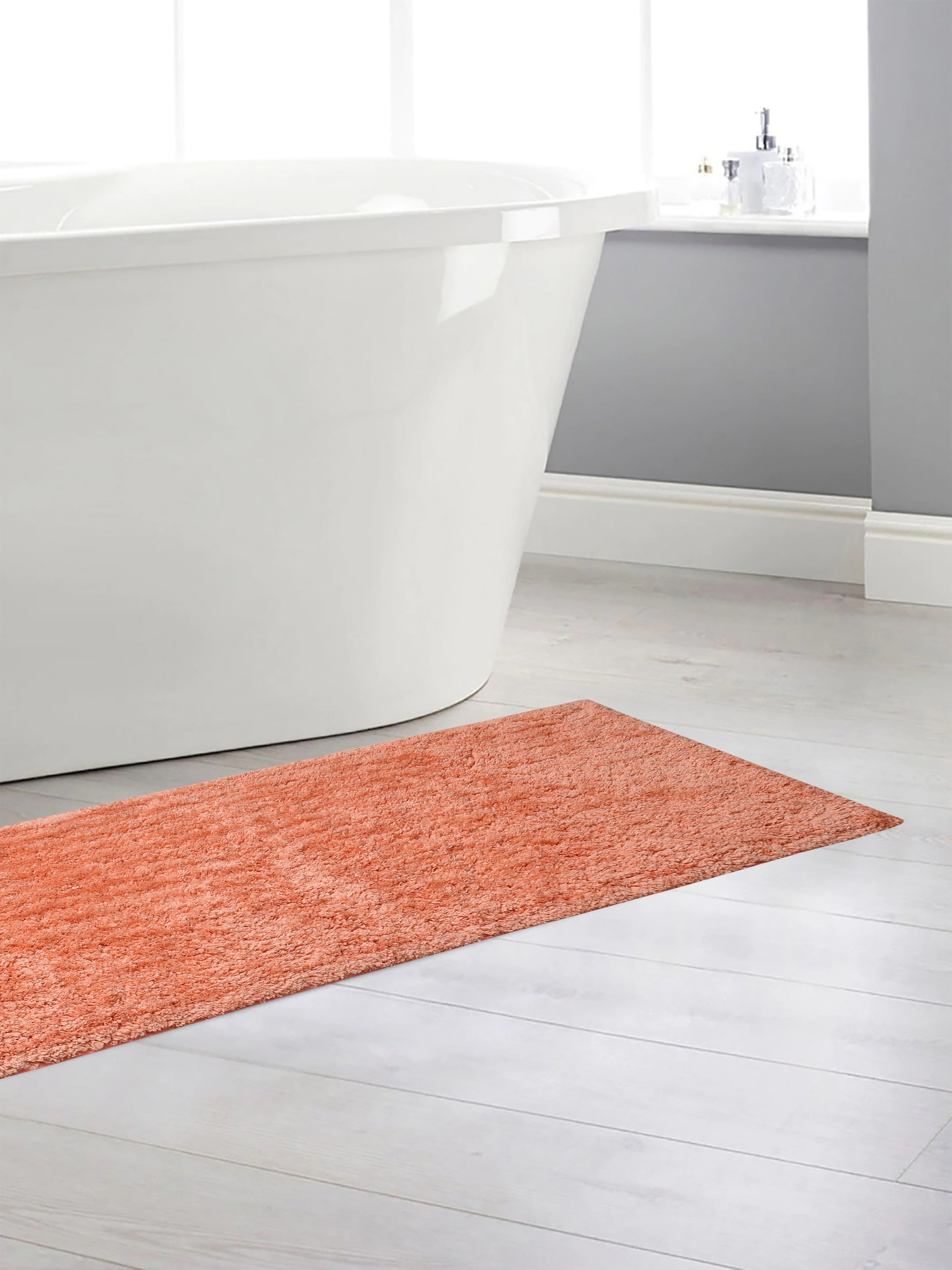 Soft Microfiber Moroccan Designer Anti Slip Runner, Peach