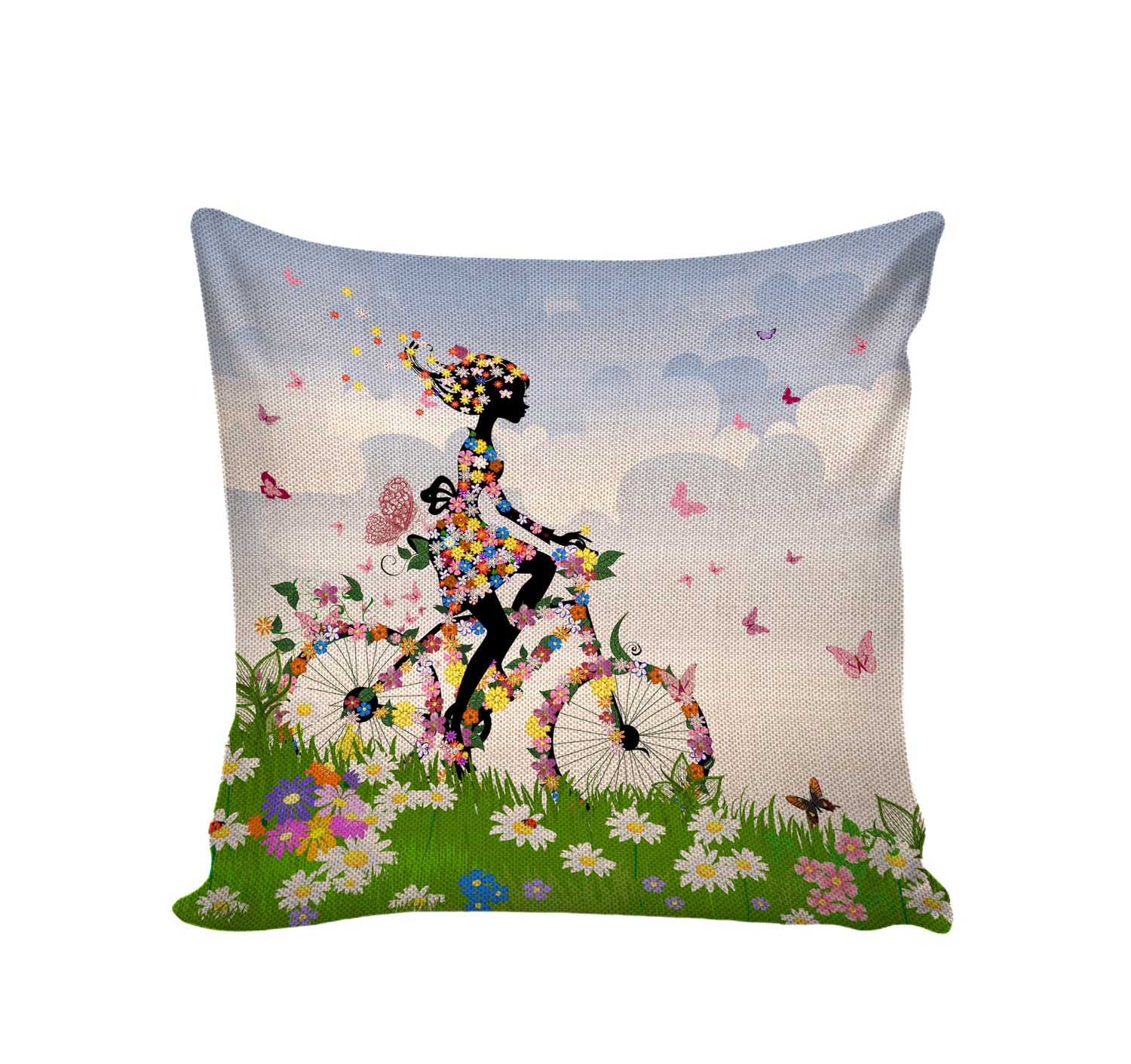 Set of 5 Jute Throw Pillow/Cushion Covers