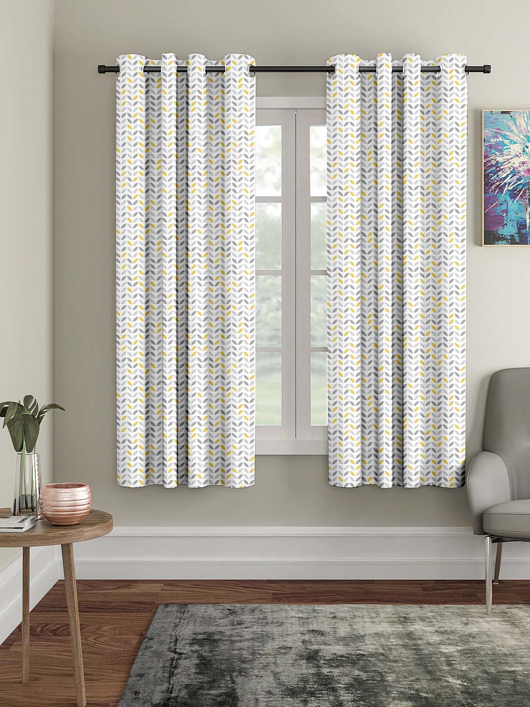 Polyester Digital Printed Grommet Room Darkening Curtains
