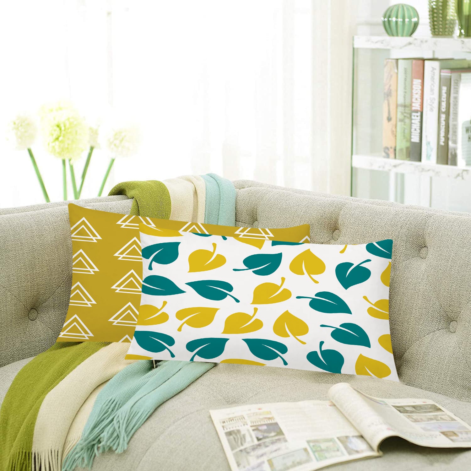 Set of 5 Jute Throw Pillow/Cushion Covers