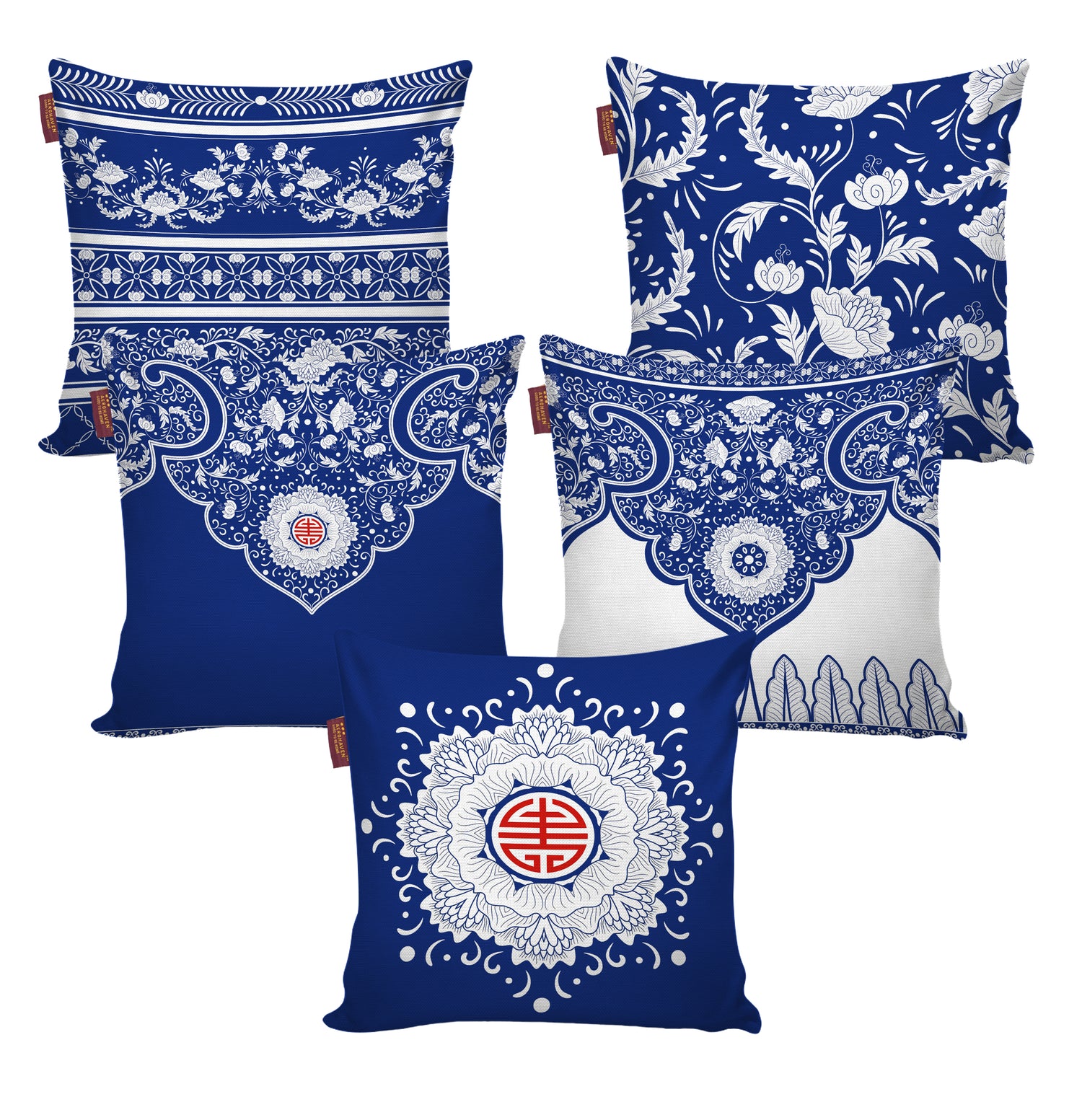 Set of 5 Cotton Turkish Designer Decorative Throw Pillow/Cushion Covers