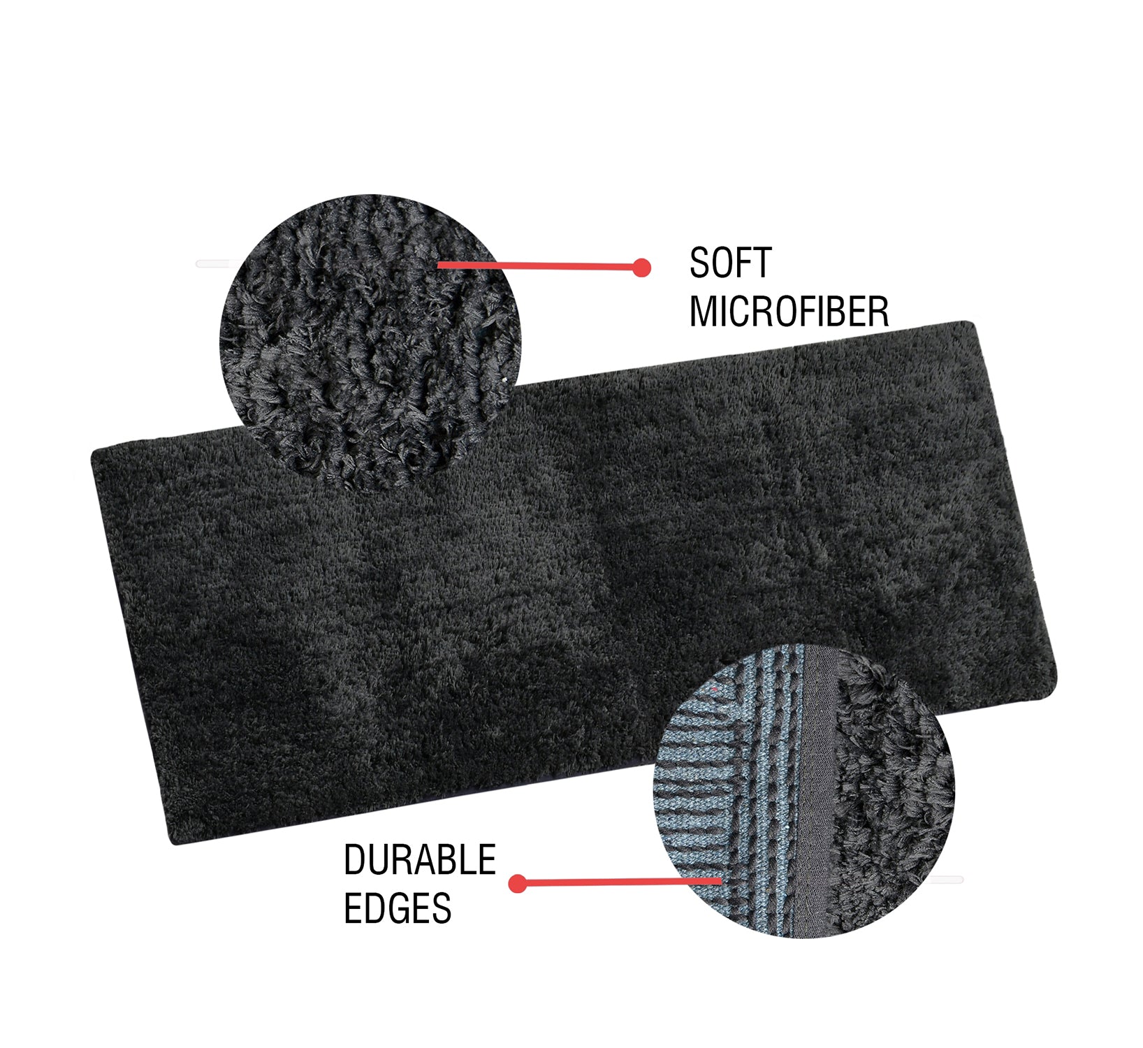 Soft Microfiber Moroccan Designer Anti Slip Runner, Grey