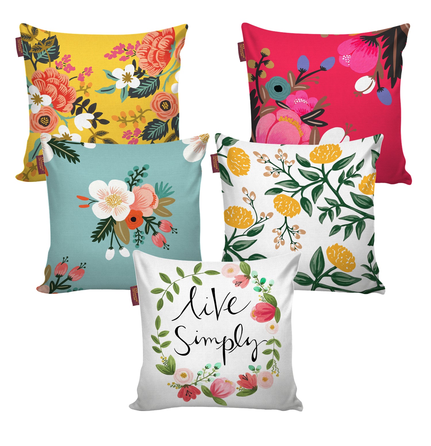 Set of 5 Designer Decorative Throw Pillow/Cushion Covers