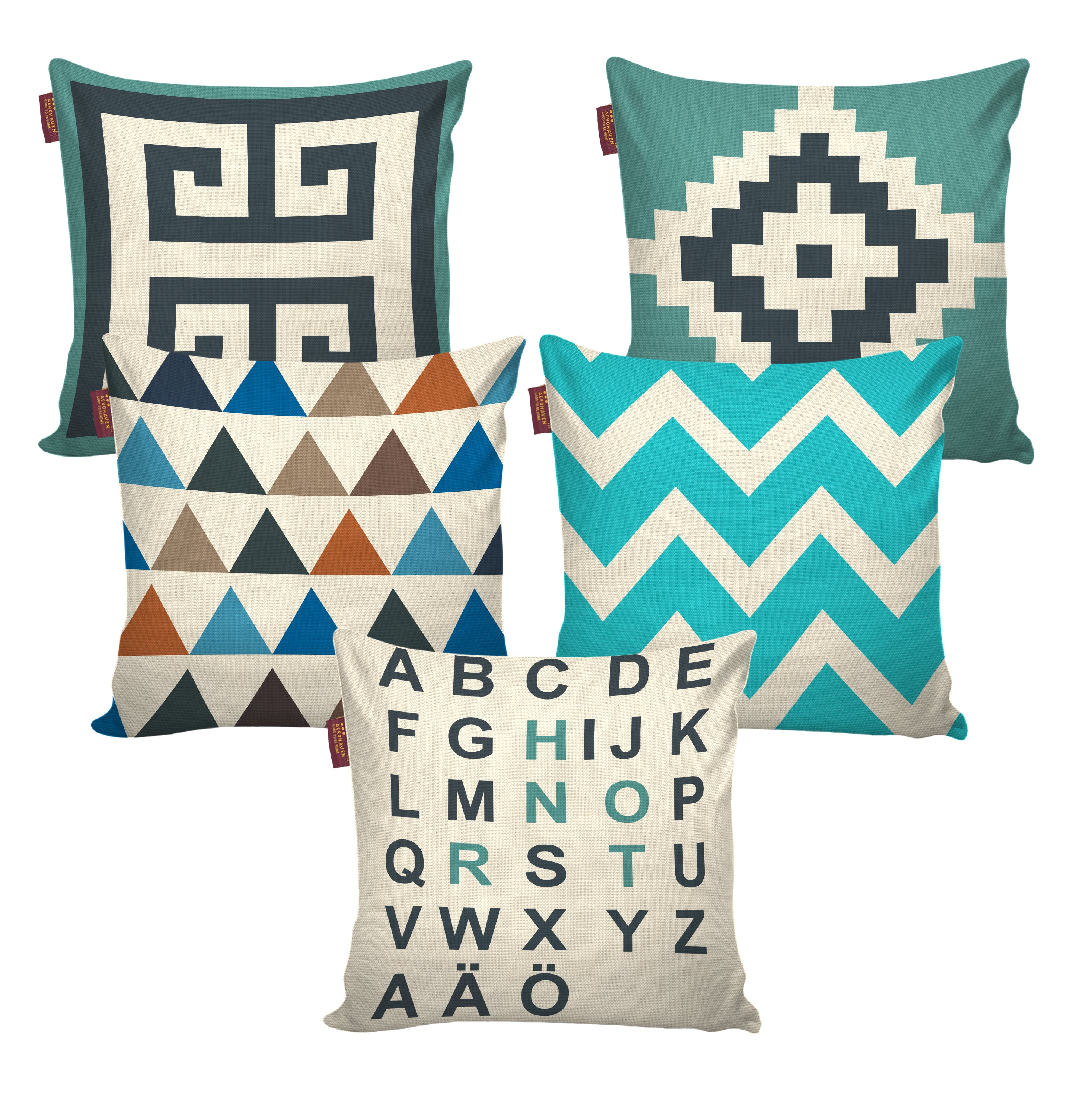 Set of 5 Designer Decorative Throw Pillow/Cushion Covers
