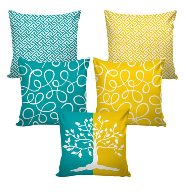 Set of 5 Jute Throw Pillow/Cushion Covers – Multi