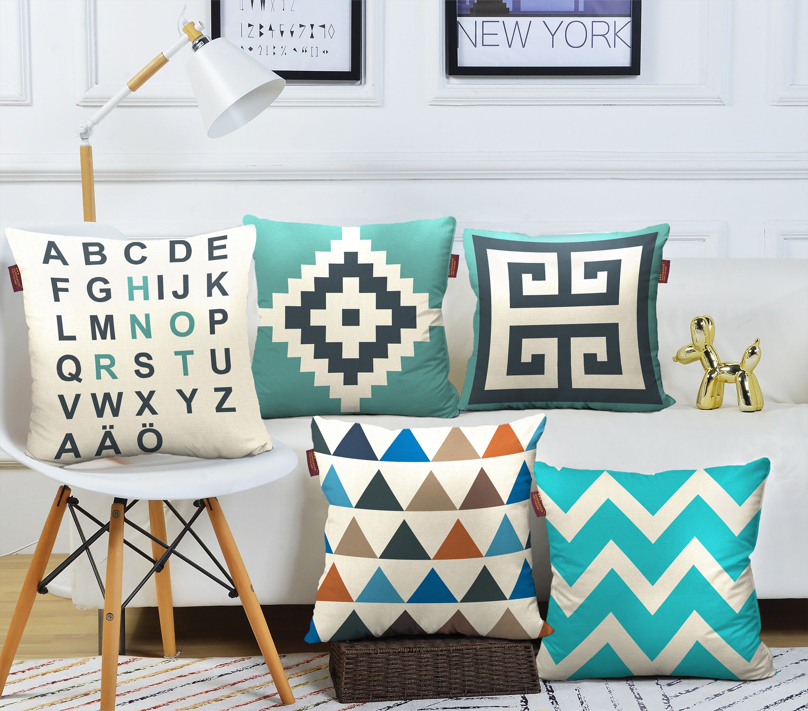 Set of 5 Designer Decorative Throw Pillow/Cushion Covers