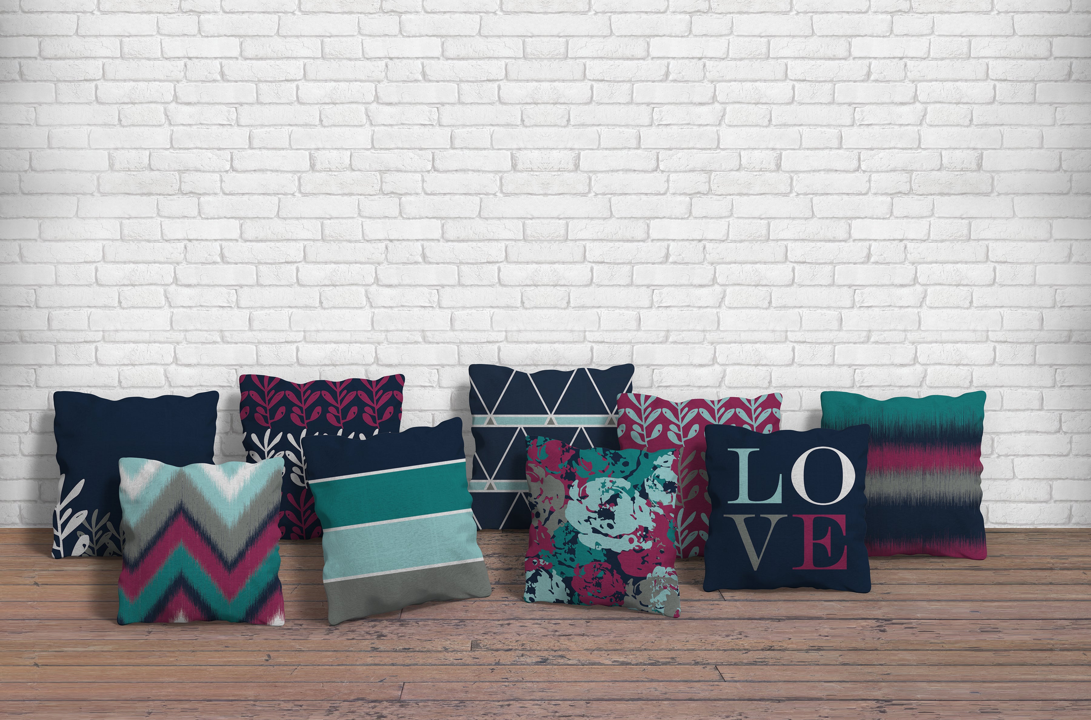 Set of 9 Decorative Hand Made Polyester Velvet Throw/Pillow Cushion Covers