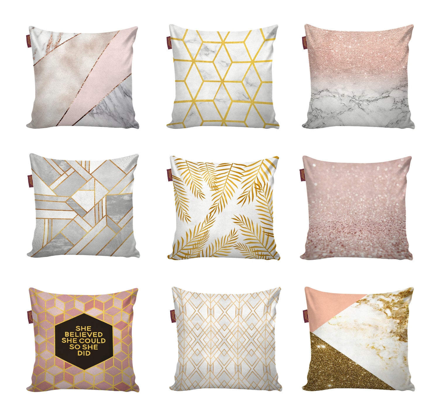 Set of 9 Decorative Hand Made Polyester Velvet Throw/Pillow Cushion Covers