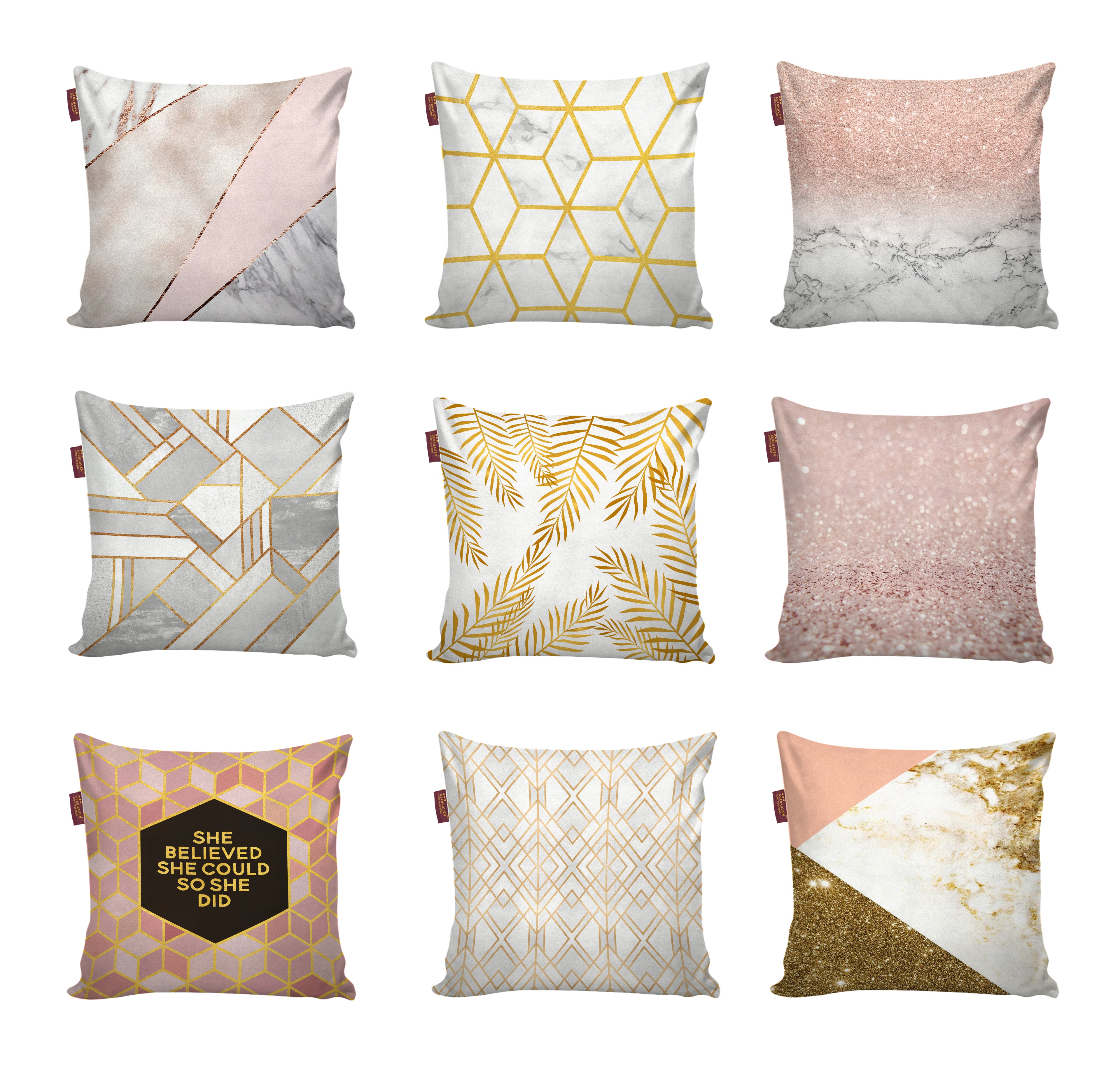 Set of 9 Decorative Hand Made Polyester Velvet Throw/Pillow Cushion Covers