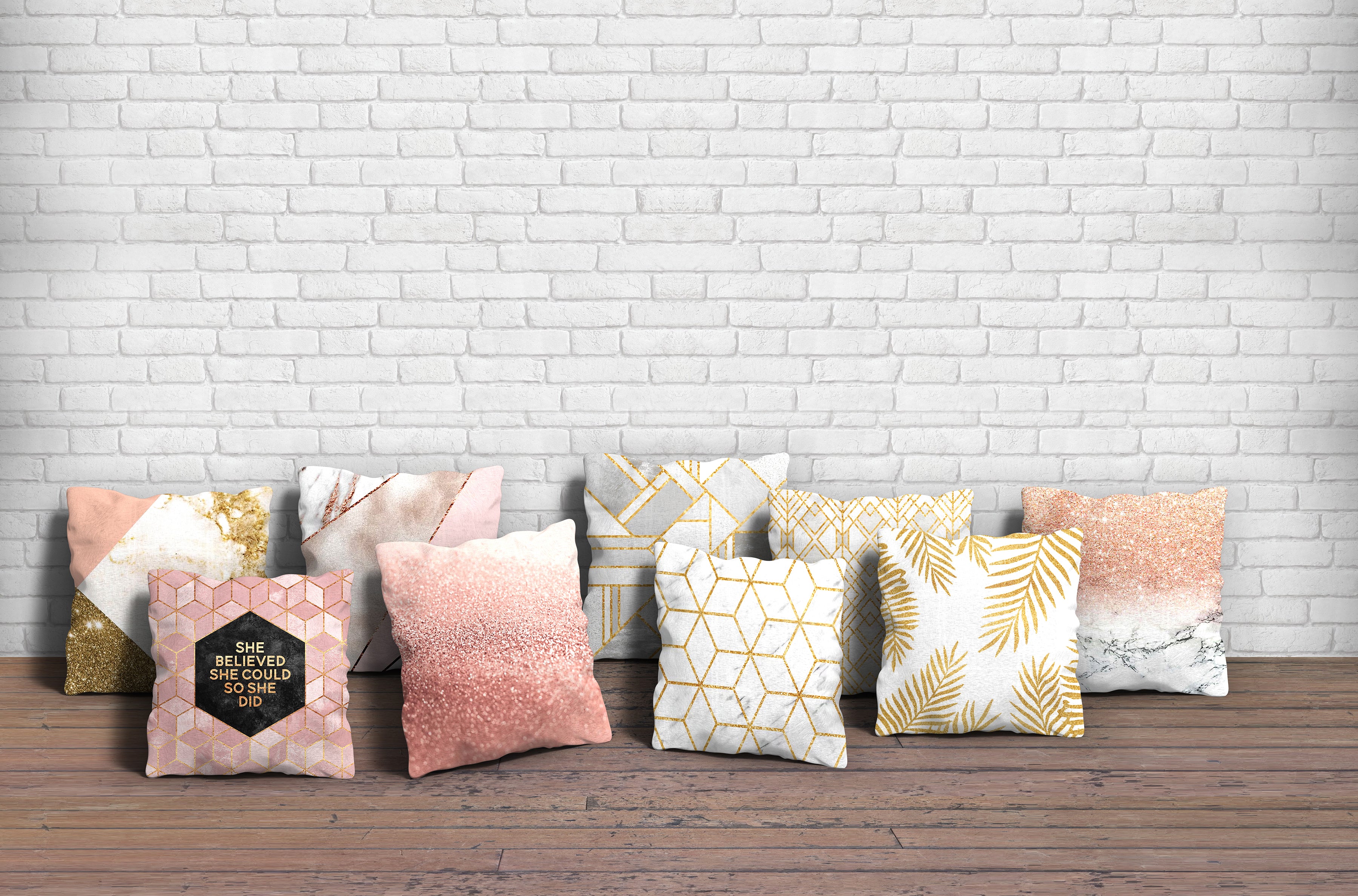Set of 9 Decorative Hand Made Polyester Velvet Throw/Pillow Cushion Covers