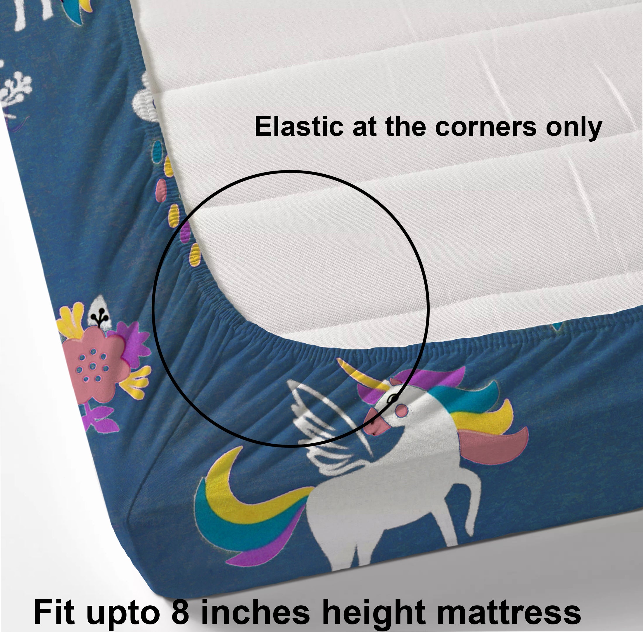 Glace Cotton Abstract Flat Fitted Bedsheet with 2 Pillow Covers