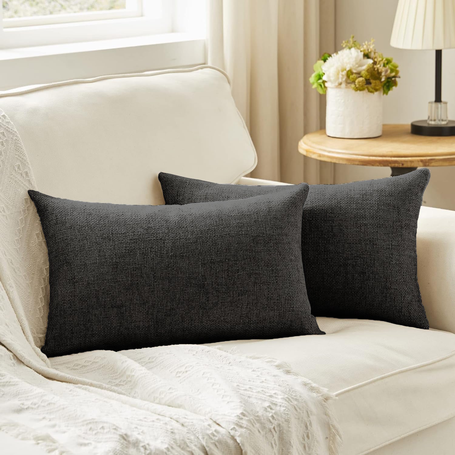 Premium Jute  Set of 2 Decorative Throw Pillow/Cushion Covers
