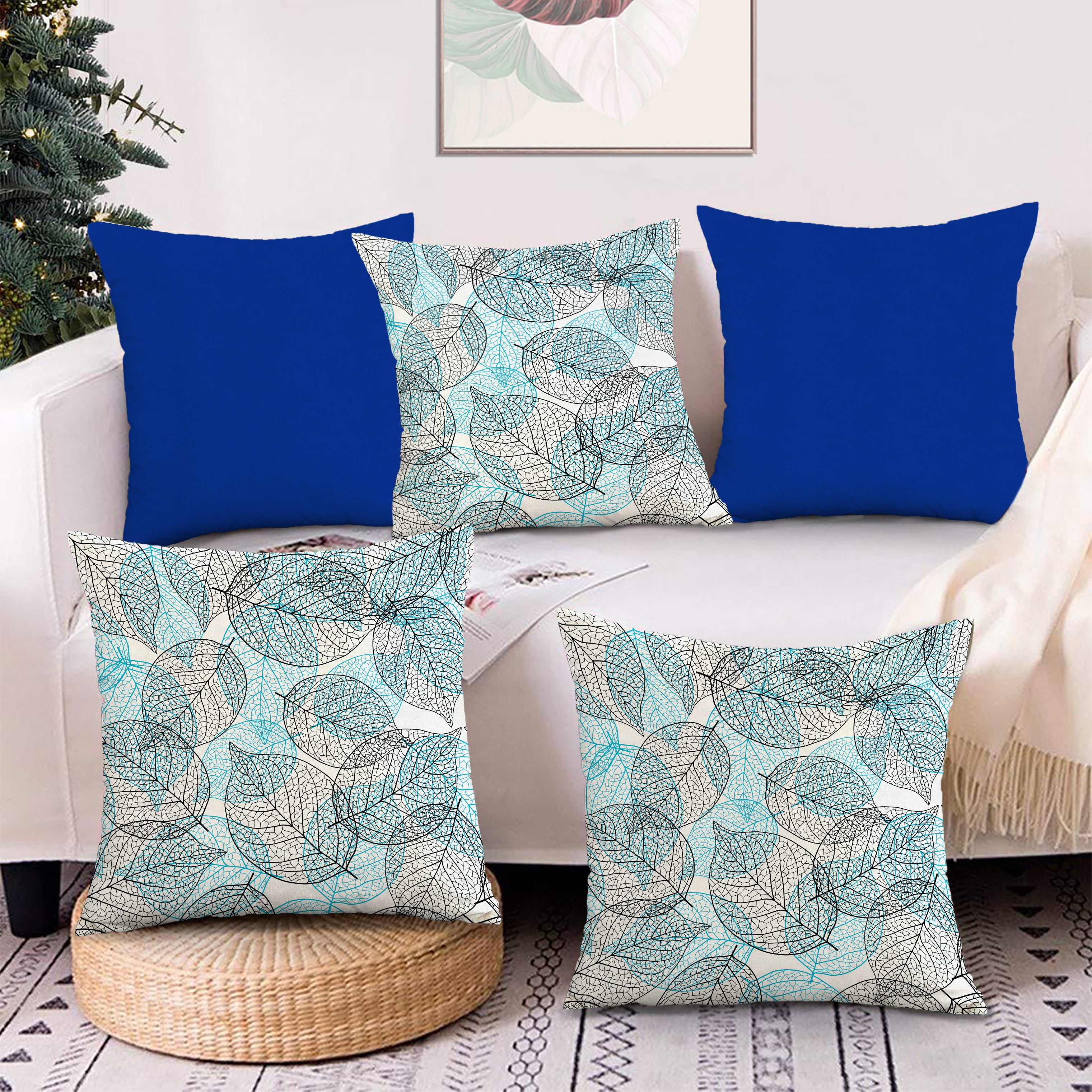 Set of 5 Decorative Hand Made Polyester Velvet Throw/Pillow Cushion Covers