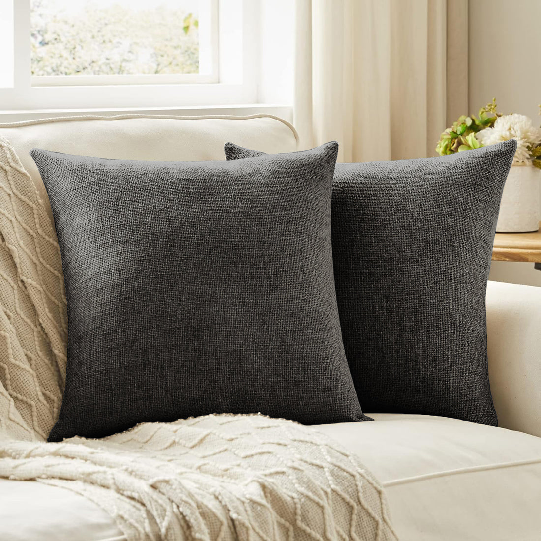 Premium Jute  Set of 2 Decorative Throw Pillow/Cushion Covers