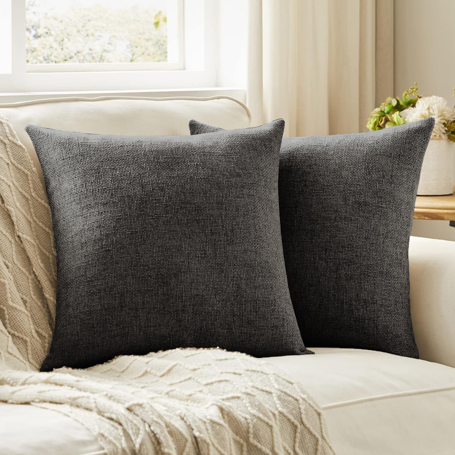 Premium Jute  Set of 2 Decorative Throw Pillow/Cushion Covers