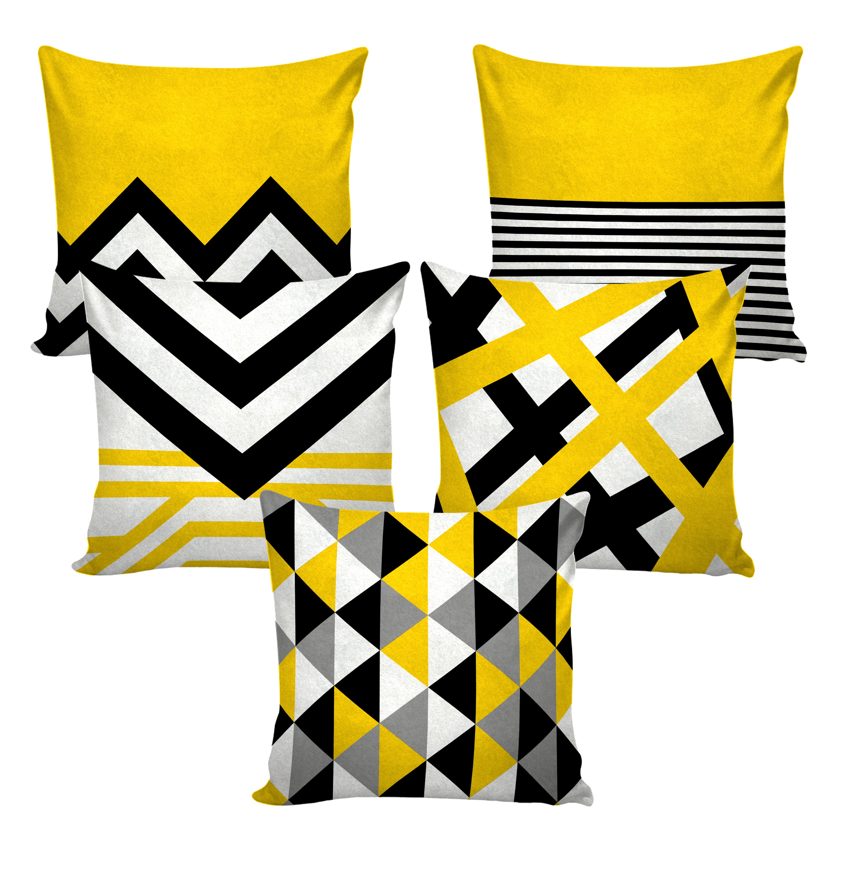 Set of 5 Decorative Hand Made Polyester Velvet Throw/Pillow Cushion Covers