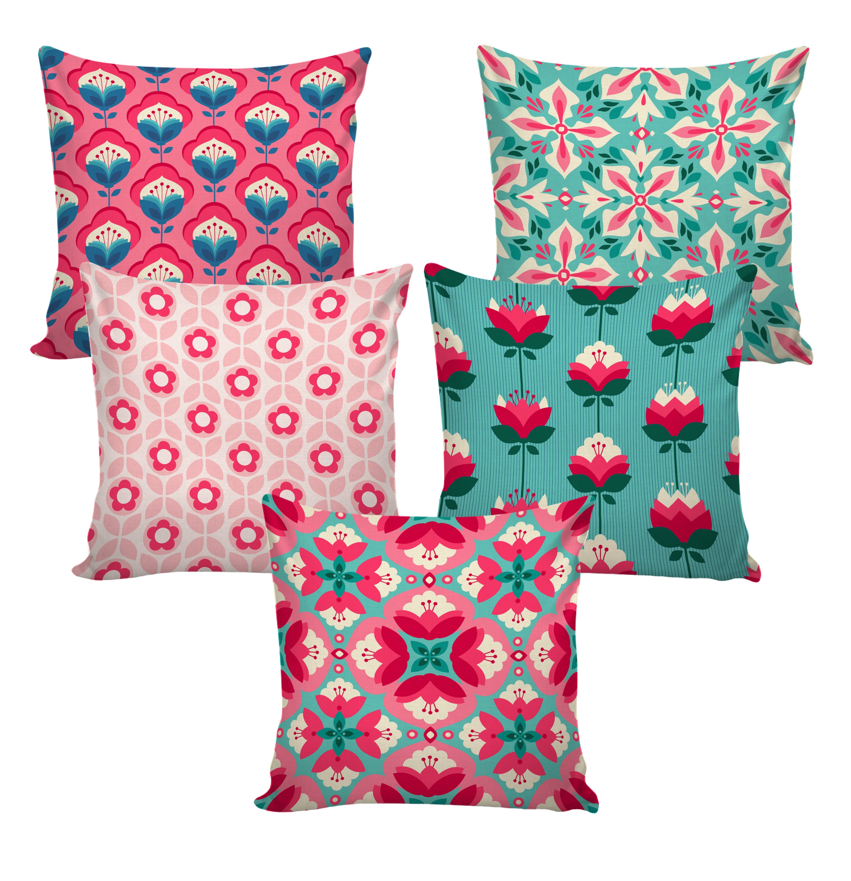 Set of 5 Designer Decorative Throw Pillow/Cushion Covers