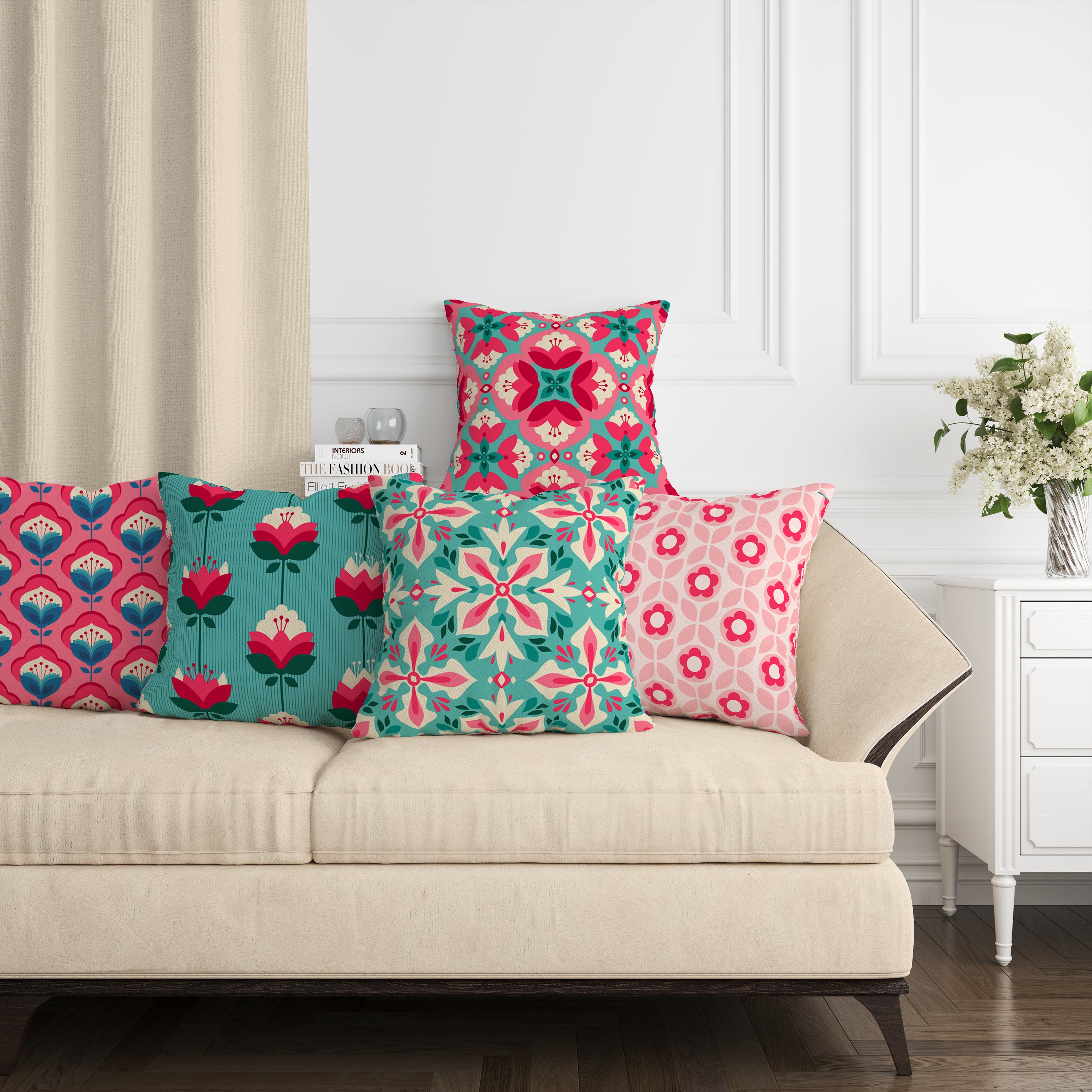 Set of 5 Designer Decorative Throw Pillow/Cushion Covers