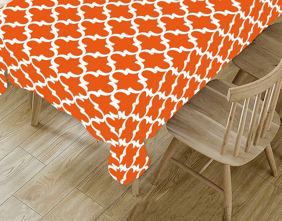 Orange Abstract Polyester Table Cover Cloth