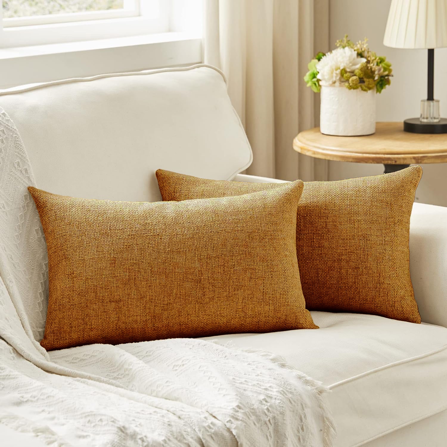 Premium Jute  Set of 2 Decorative Throw Pillow/Cushion Covers