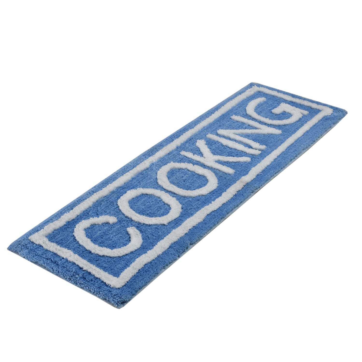 Soft Microfiber Kitchen Designer Anti Slip Runner, Aqua