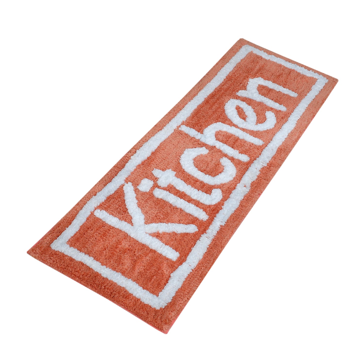 Soft Microfiber Kitchen Designer Anti Slip Runner, Peach