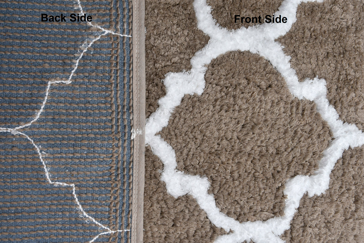 Soft Microfiber Abstract Moroccan Designer Anti Slip Runner, Coffee