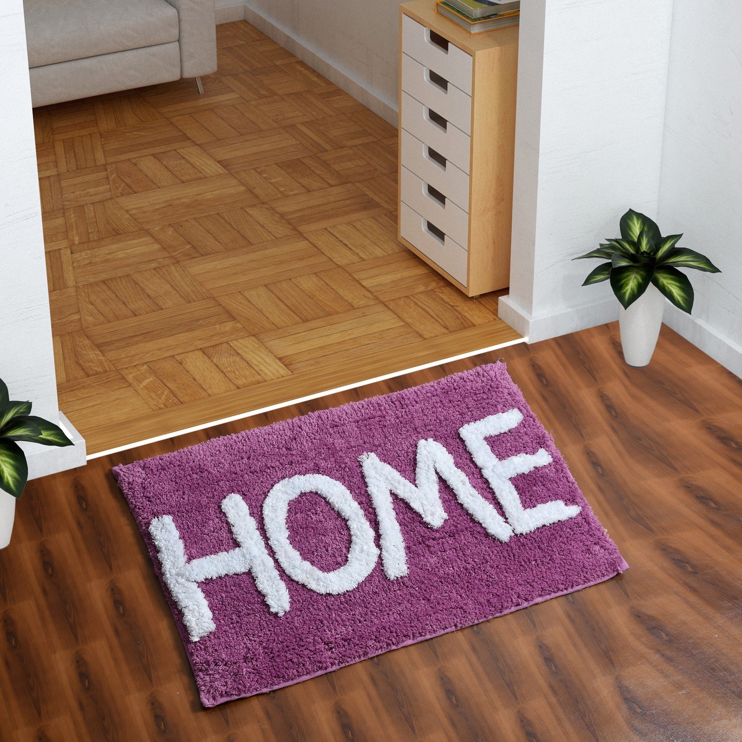 Glorious Super Soft Microfiber Anti Slip Bathmat, Wine