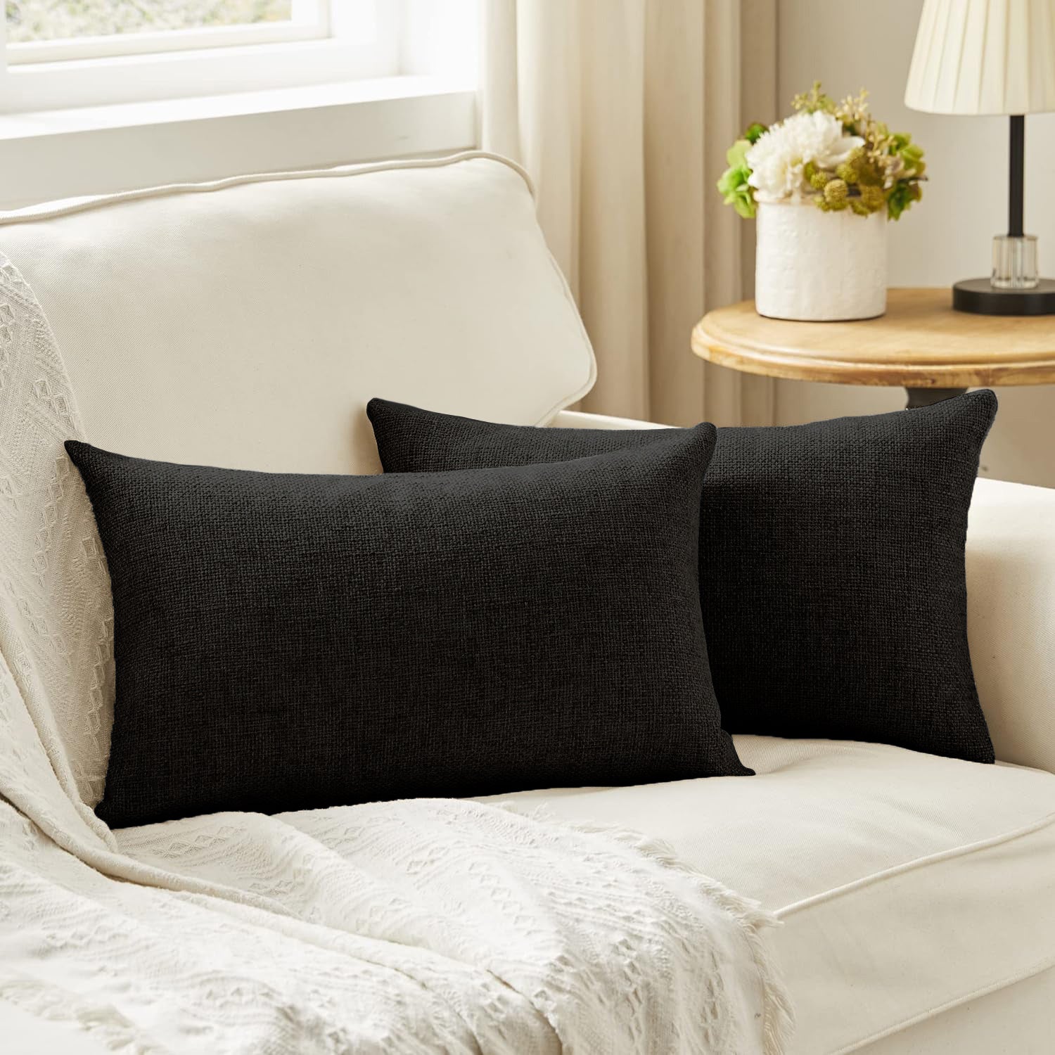 Premium Jute  Set of 2 Decorative Throw Pillow/Cushion Covers