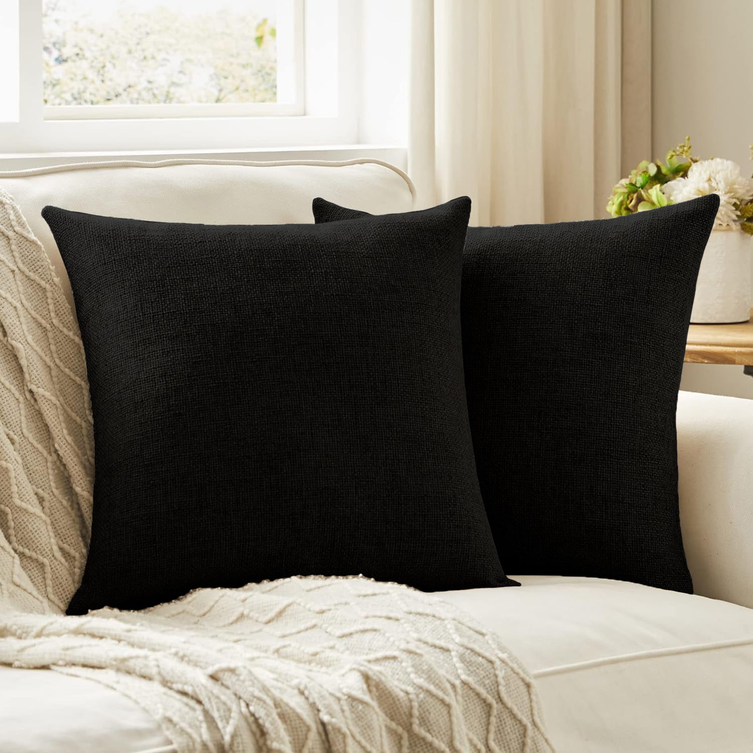 Premium Jute  Set of 2 Decorative Throw Pillow/Cushion Covers