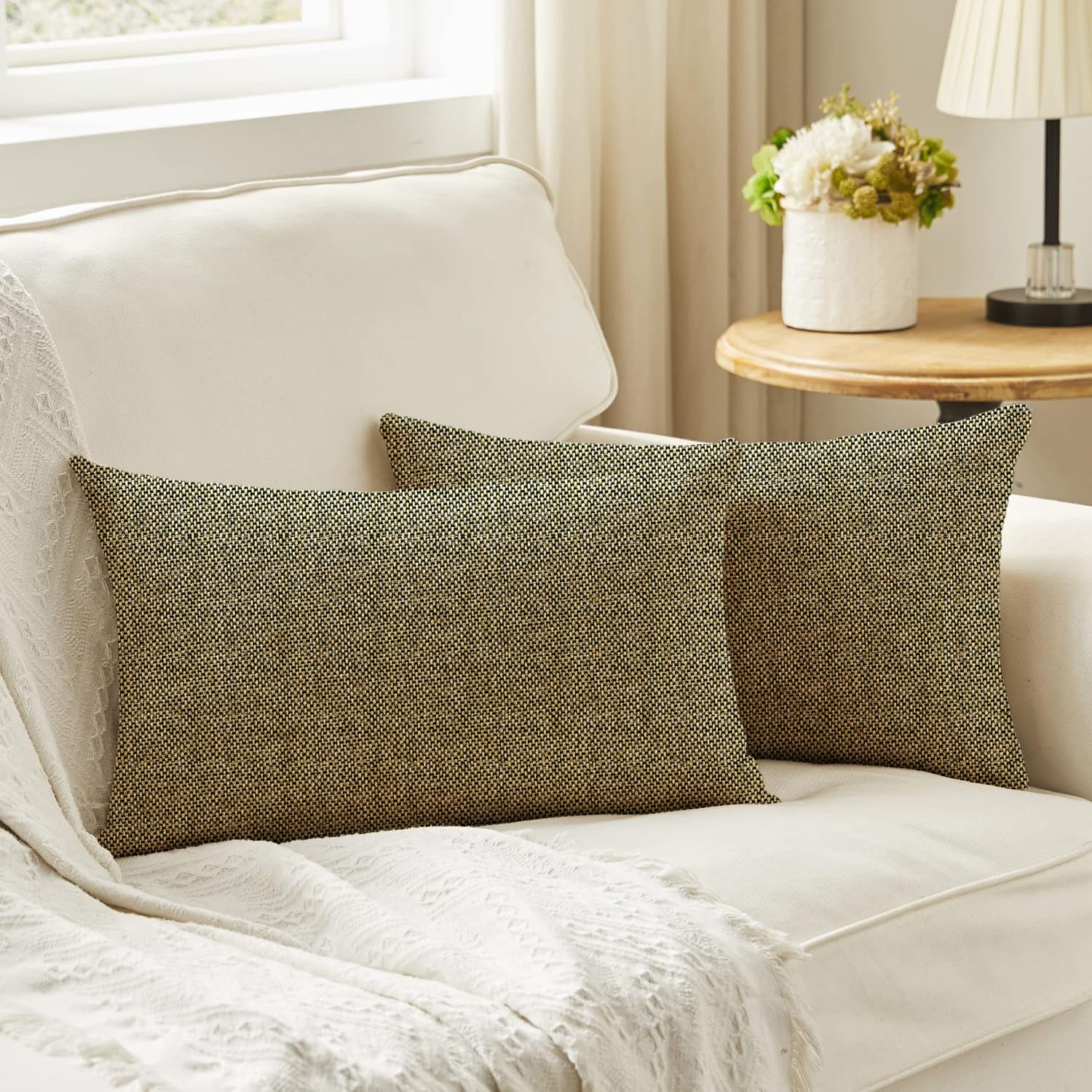 Premium Jute  Set of 2 Decorative Throw Pillow/Cushion Covers