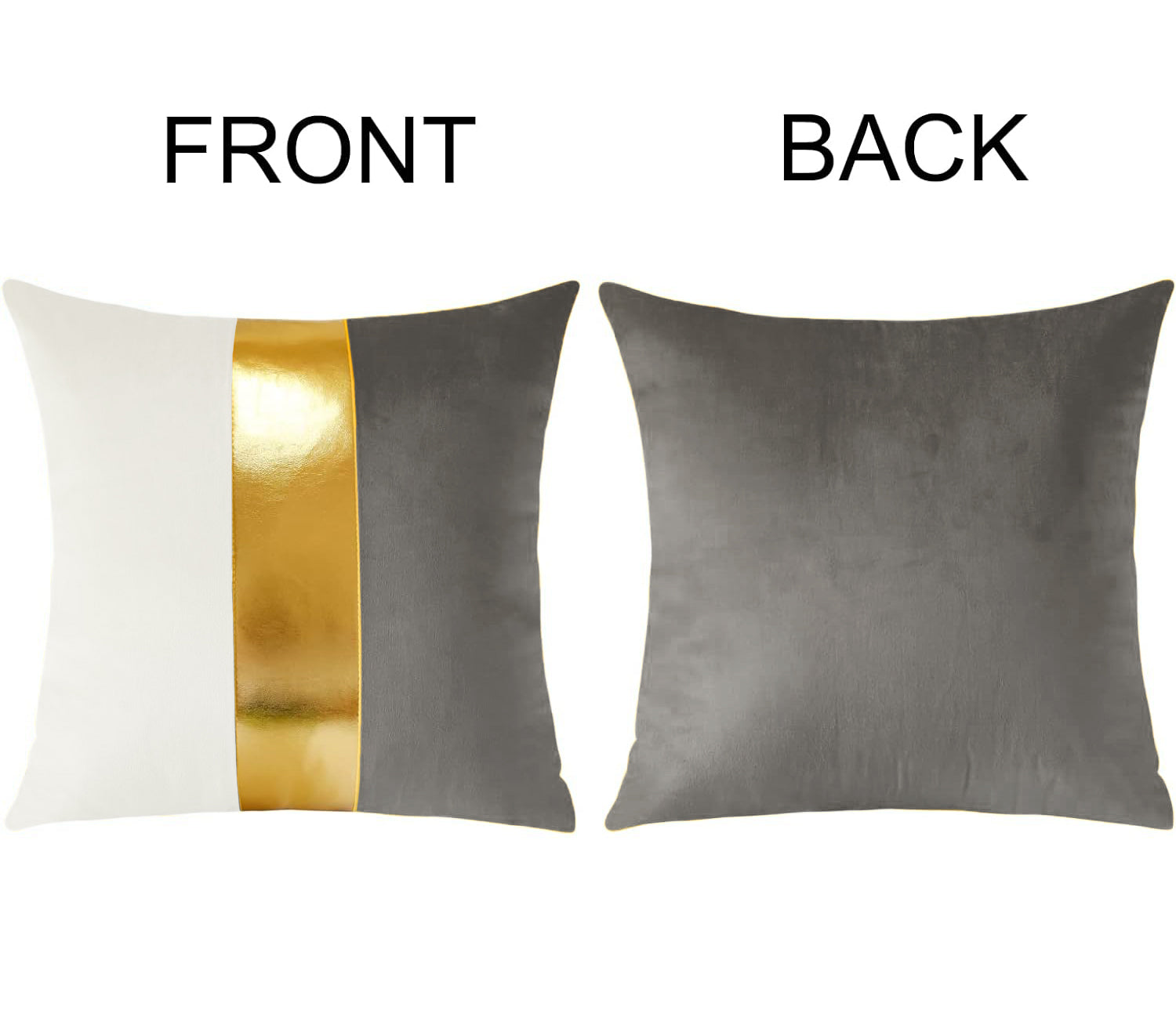 Premium Velvet Set of 2 Decorative Throw Pillow/Cushion Covers with Gold Stripe