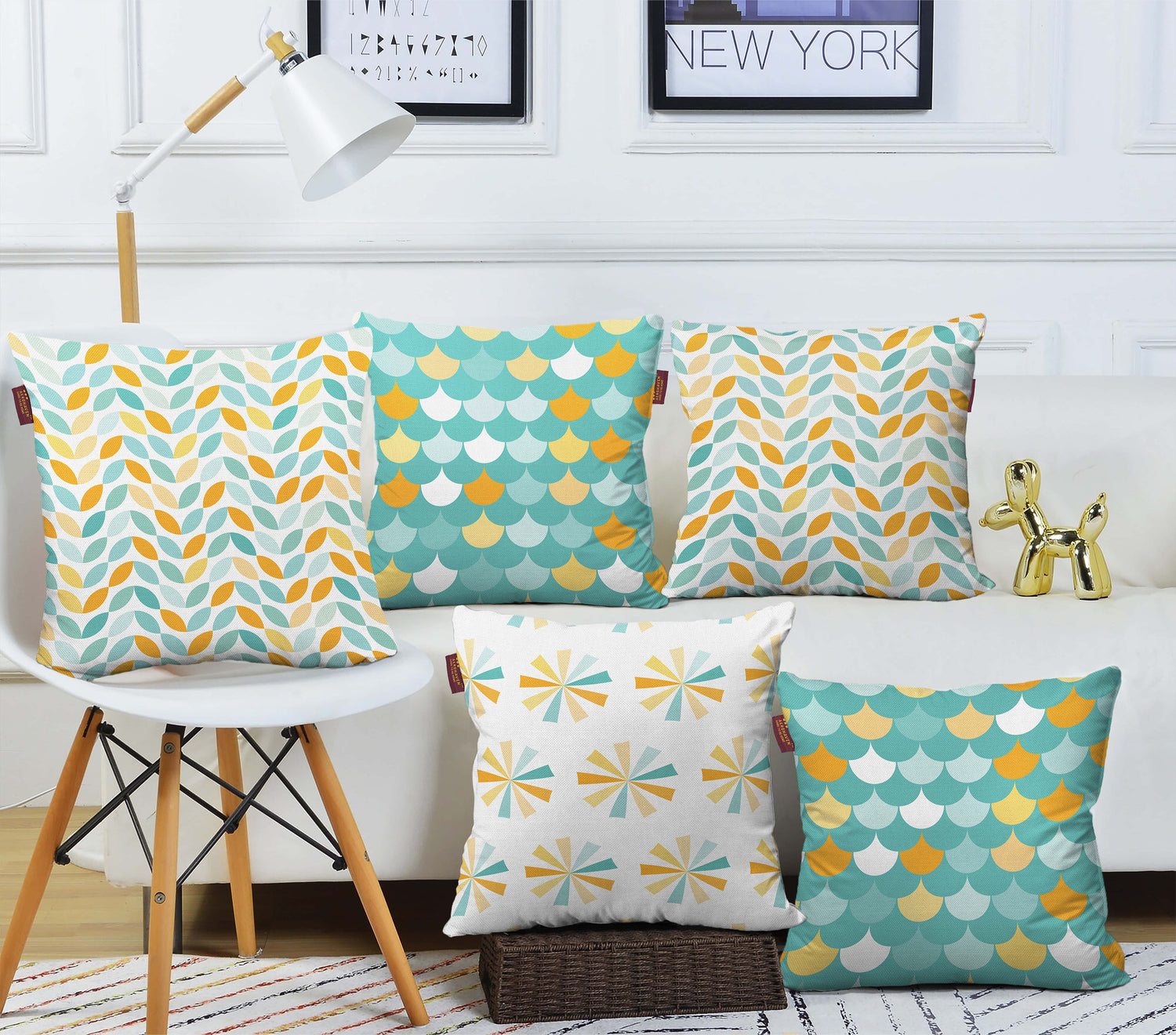 Set of 5 Designer Decorative Throw Pillow/Cushion Covers