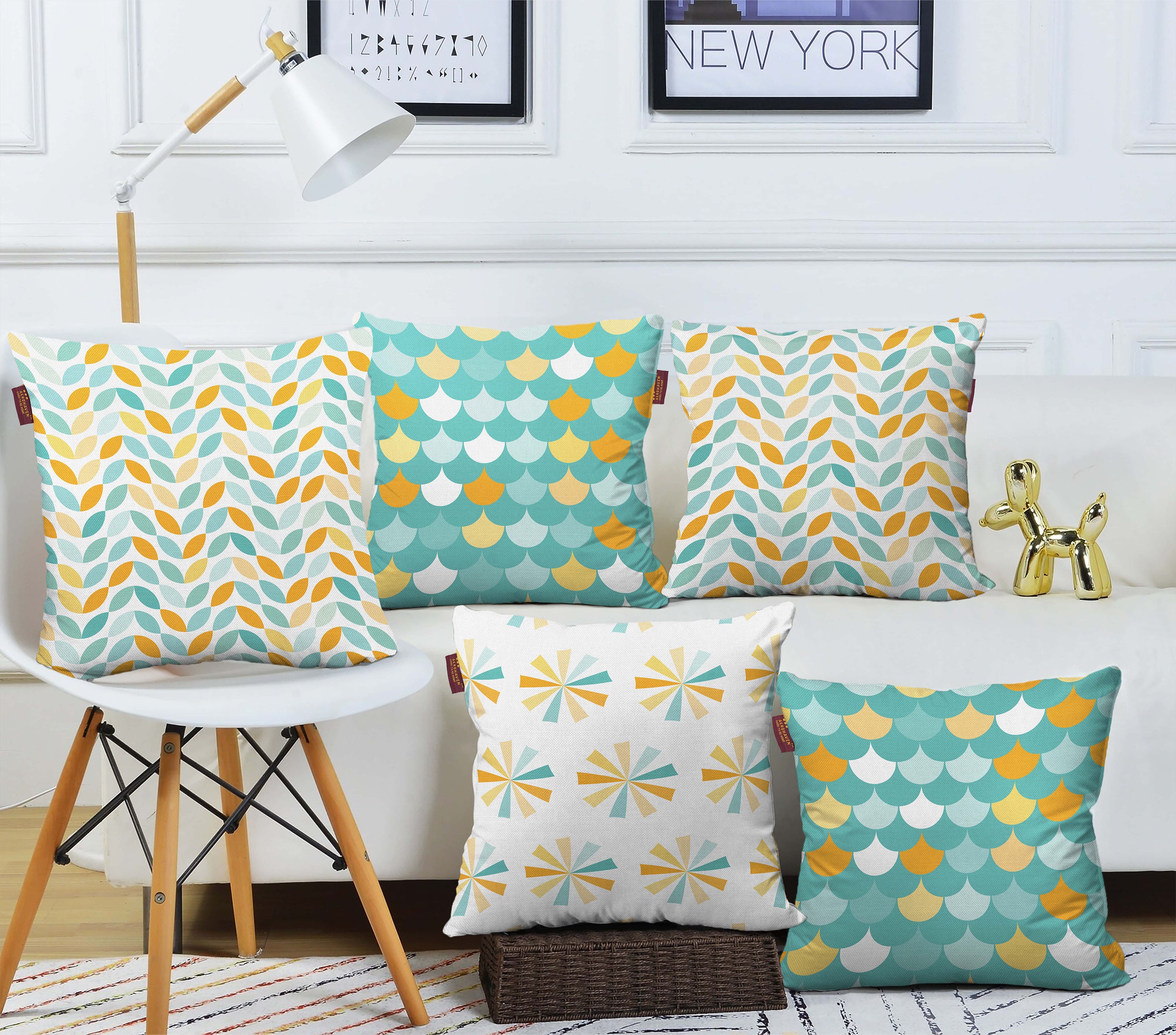 Set of 5 Designer Decorative Throw Pillow/Cushion Covers