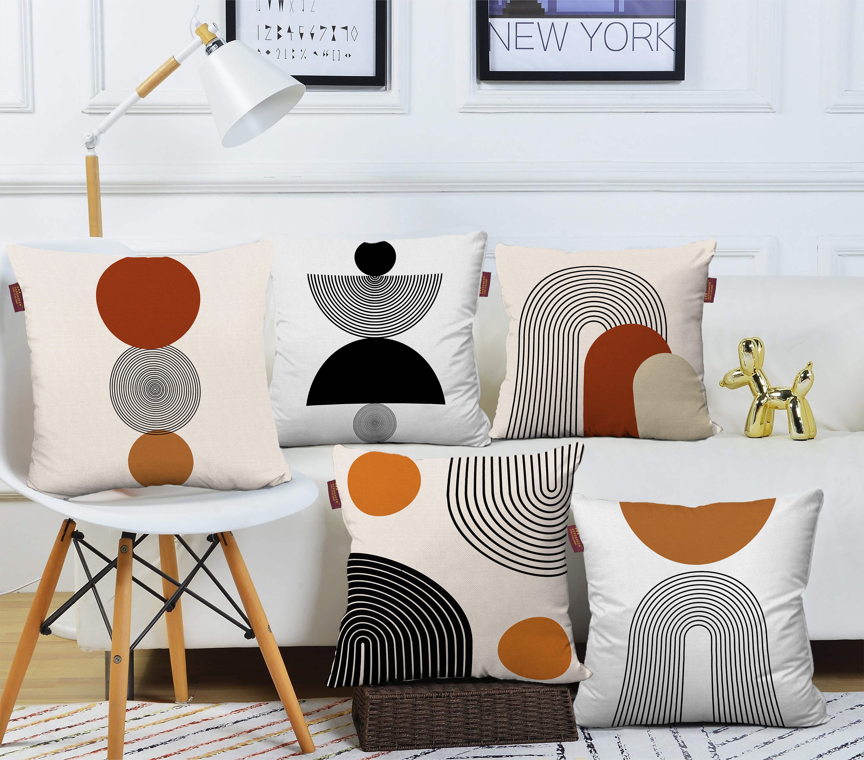 Set of 5 Designer Decorative Throw Pillow/Cushion Covers