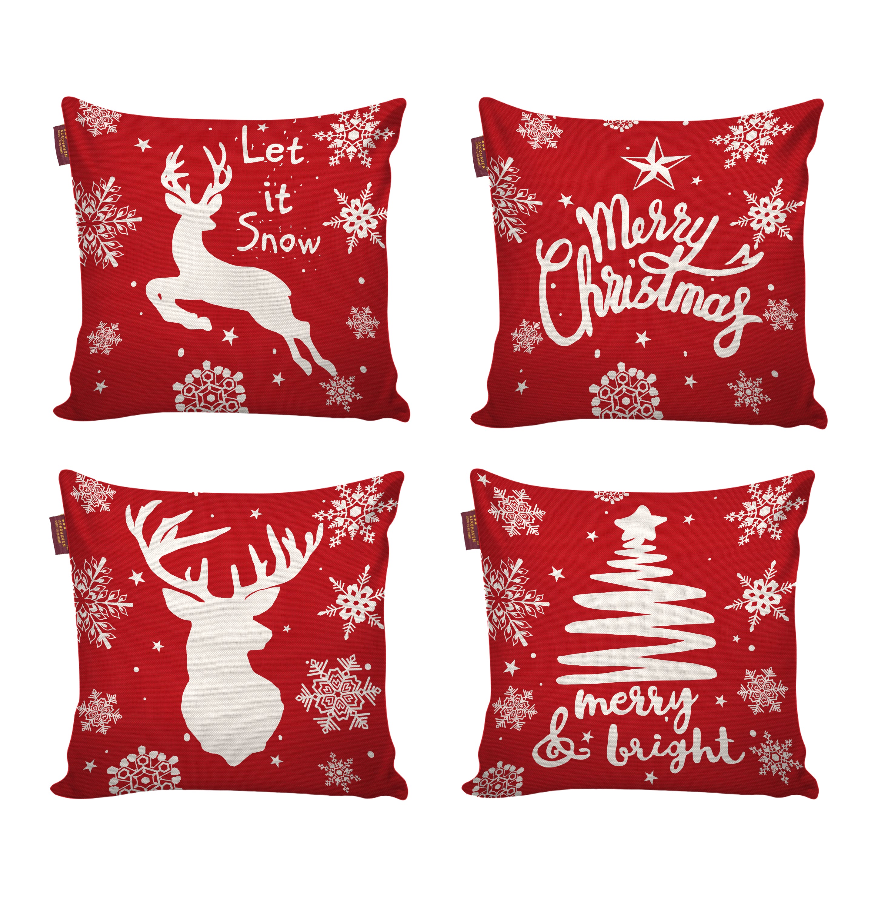 Set of 4 Christmas Designer Decorative Throw Pillow/Cushion Covers