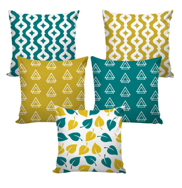 Set of 5 Jute Throw Pillow/Cushion Covers – Multi