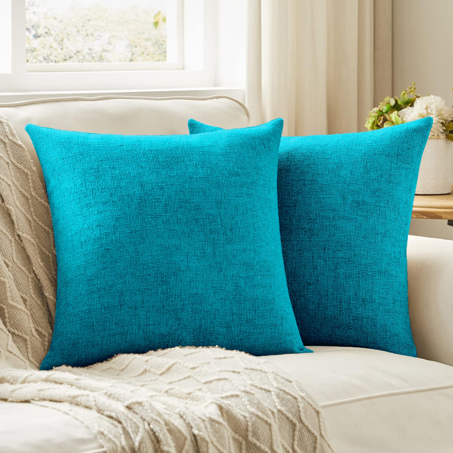 Premium Jute  Set of 2 Decorative Throw Pillow/Cushion Covers