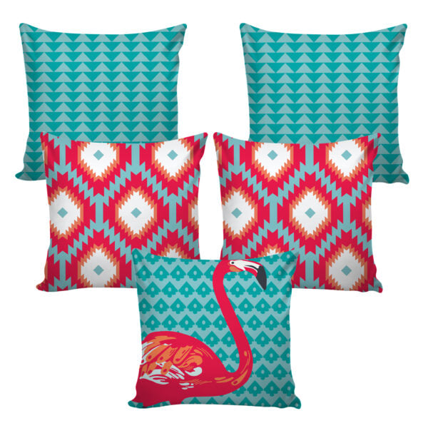 Set of 5 Jute Throw Pillow/Cushion Covers – Multi