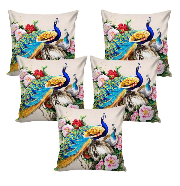 Set of 5 Jute Throw Pillow/Cushion Covers – Multi