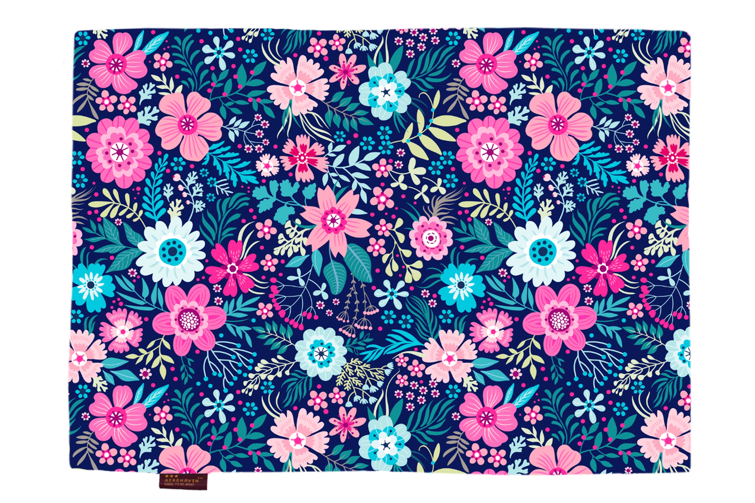 Blue and Pink Floral HD Printed 4 Pcs Table Place Mat
