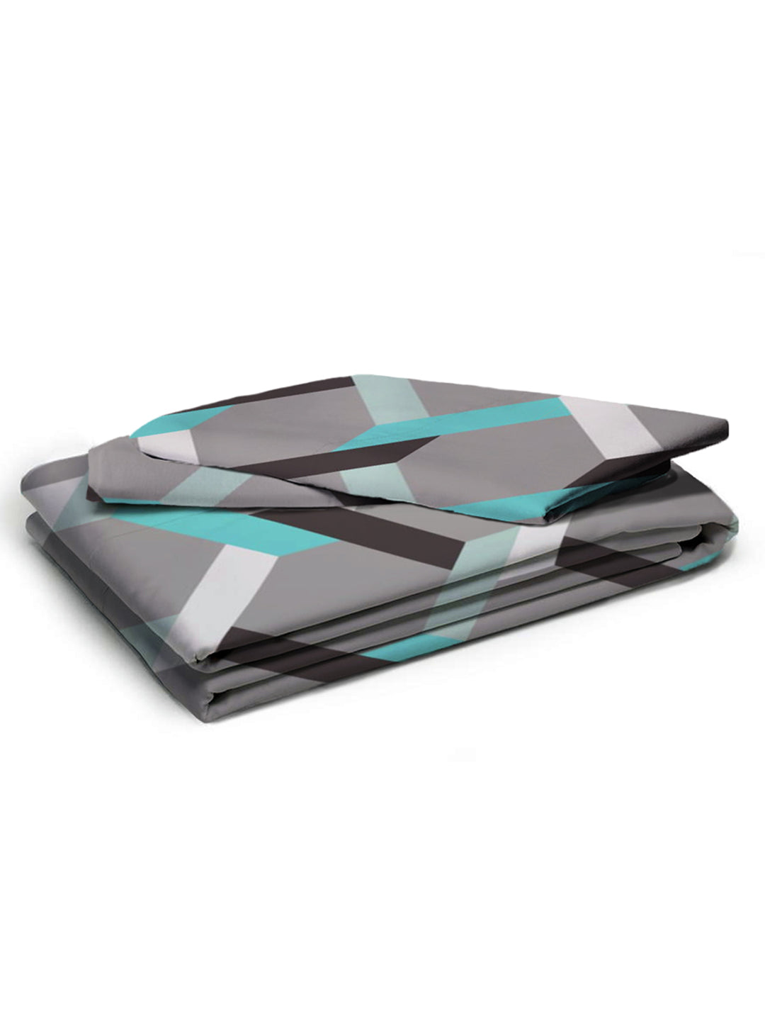 Glace Cotton Abstract Flat Fitted Bedsheet with 2 Pillow Covers
