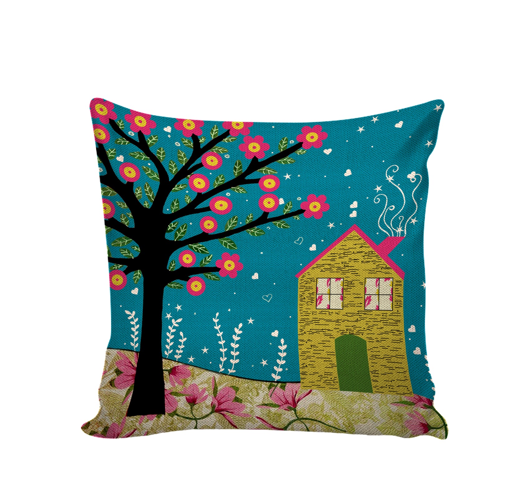Set of 5 Jute Throw Pillow/Cushion Covers
