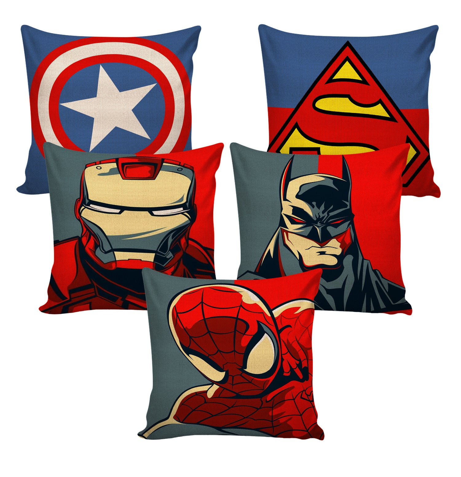 Set of 5 Jute Throw Pillow/Cushion Covers