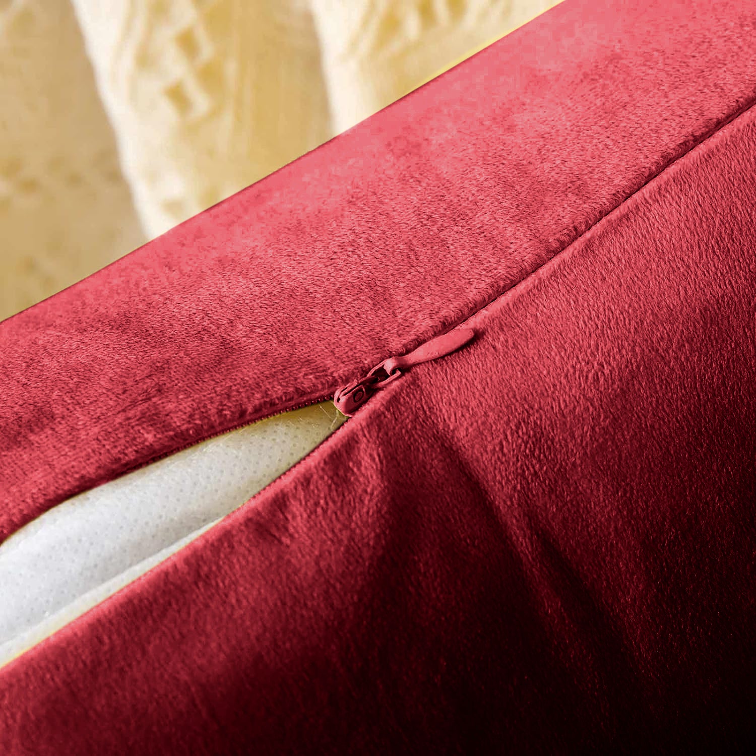 Premium Velvet Set of 2 Decorative Throw Pillow/Cushion Covers with Gold Stripes