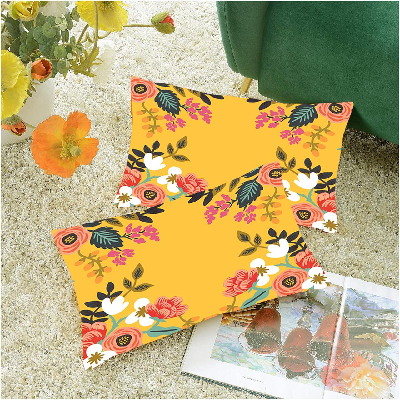 Set of 2 Designer Decorative Throw Pillow/Cushion Covers