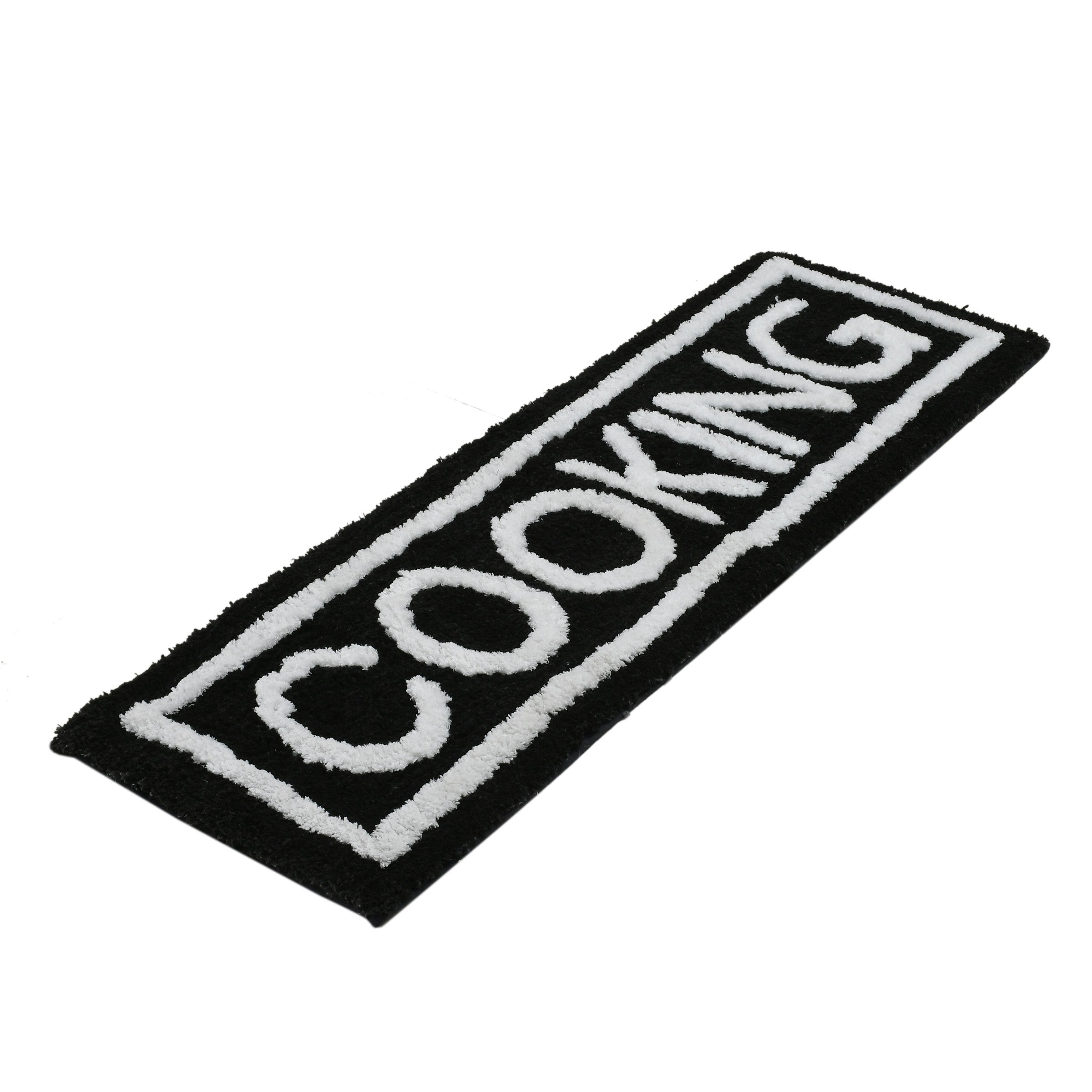 Soft Microfiber Kitchen Designer Anti Slip Runner, Black